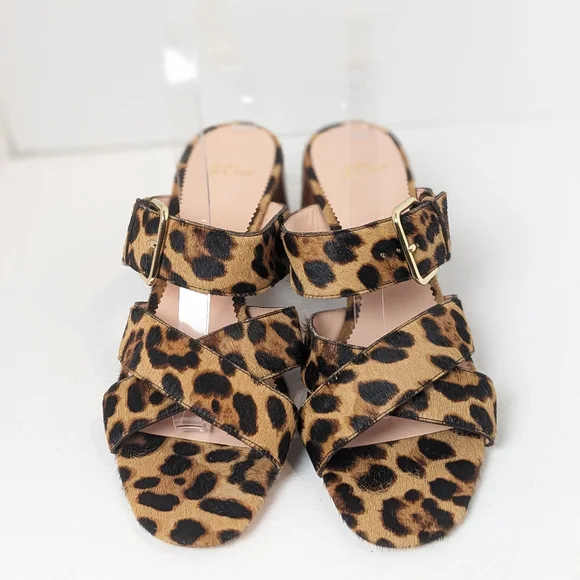 NWOT Jcrew Leopard Penny Slides - Picture 6 of 16